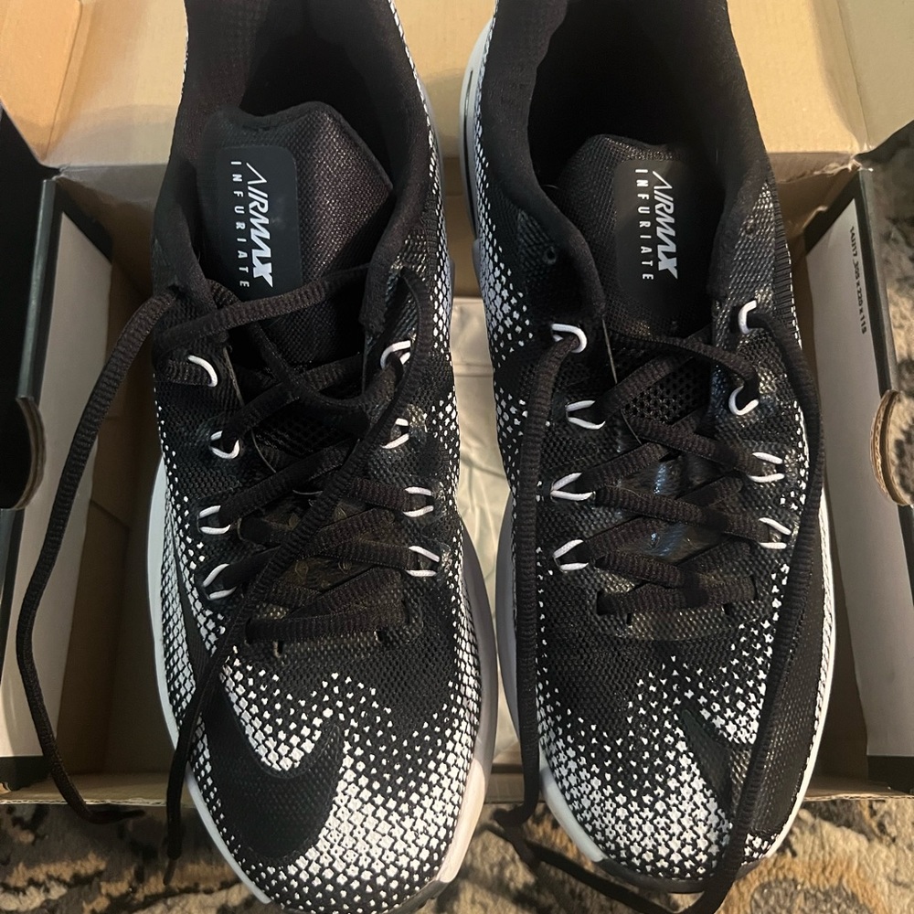 Under Armour Black and White Athletic Shoes with Breathable Mesh
